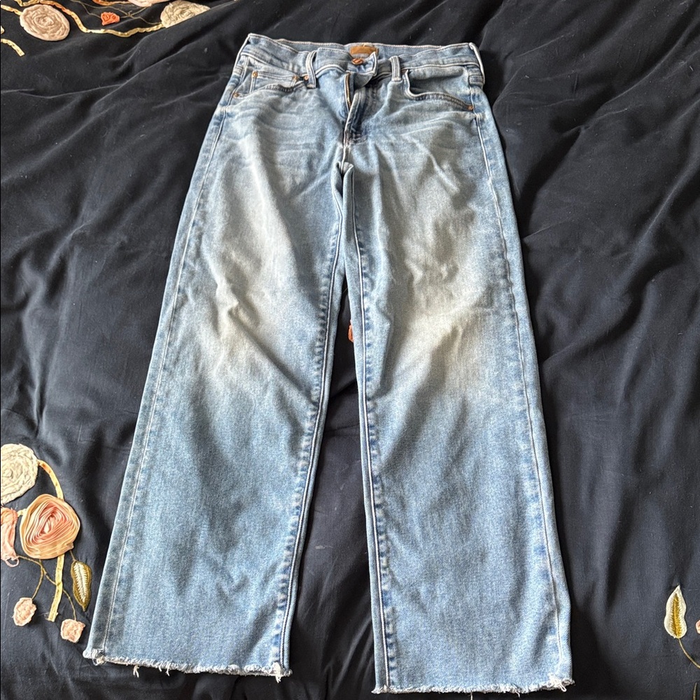 MOTHER Light Blue Wide Leg Jeans